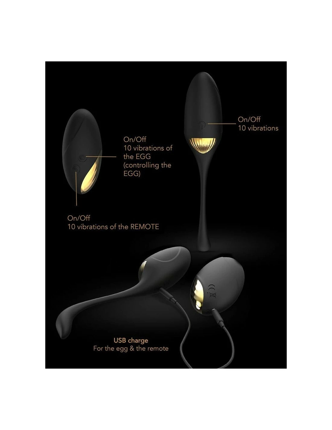 Dorcel Secret Orgasm Remote Control Egg Black - Afbeelding 5