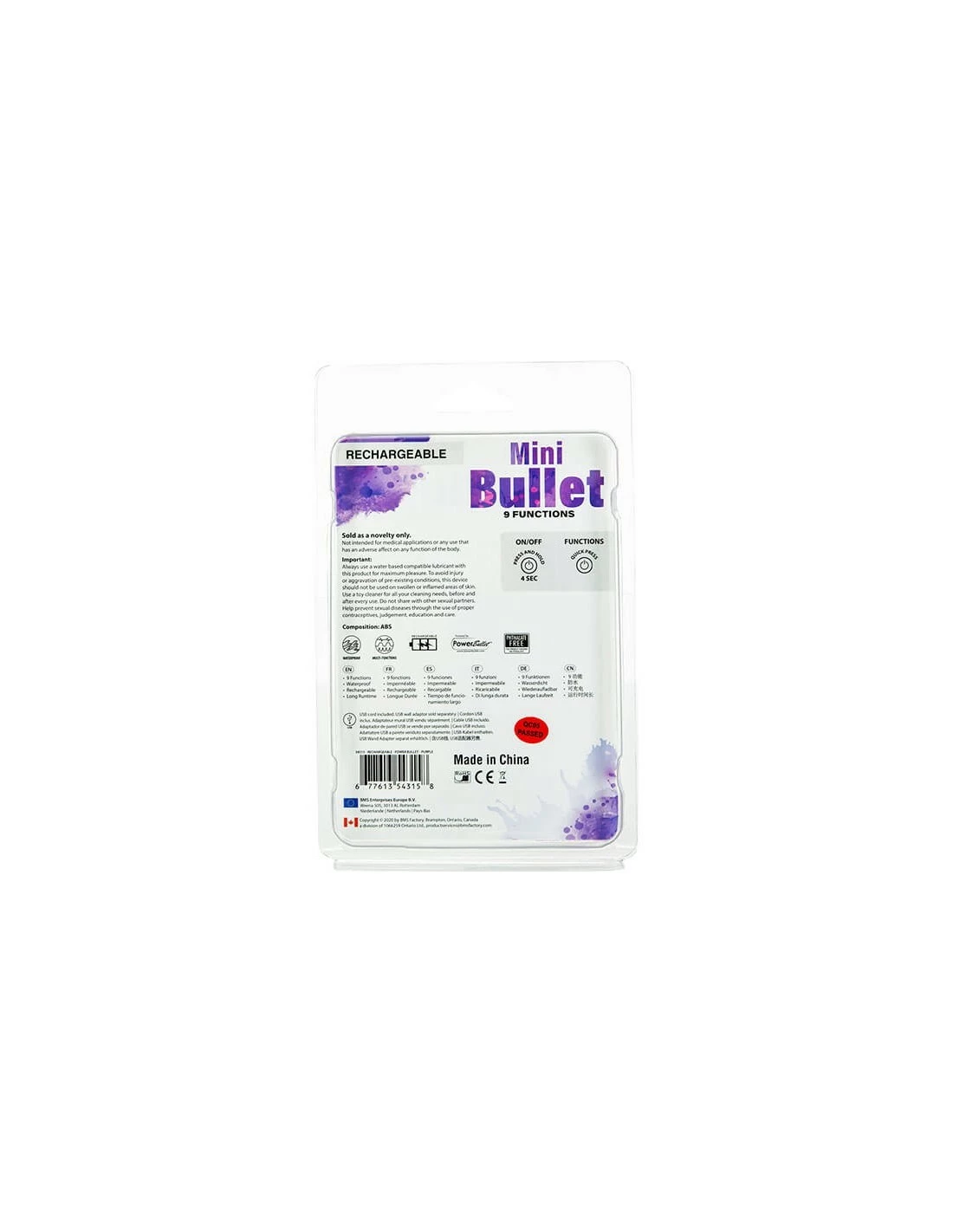 Power Bullet Mini Powerbullet Vibrator 9 Standen Paars - Afbeelding 4