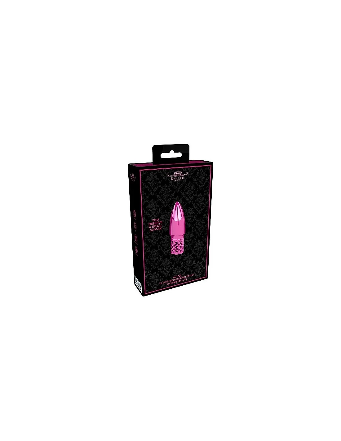 Shots Toys Royal Gems Glitter Rechargeable ABS Bullet Pink - Afbeelding 2