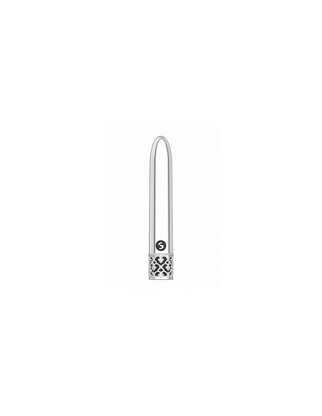 Shots Toys Royal Gems Shiny Rechargeable ABS Bullet Silver