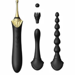 Zalo Bess 2 Verwarmende Clitoris Massager Met 4 Opzetstukken Zwart